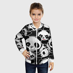 Бомбер детский Смешные панды, цвет: 3D-белый — фото 2