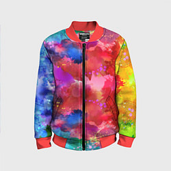 Бомбер детский Брызги красок, цвет: 3D-красный