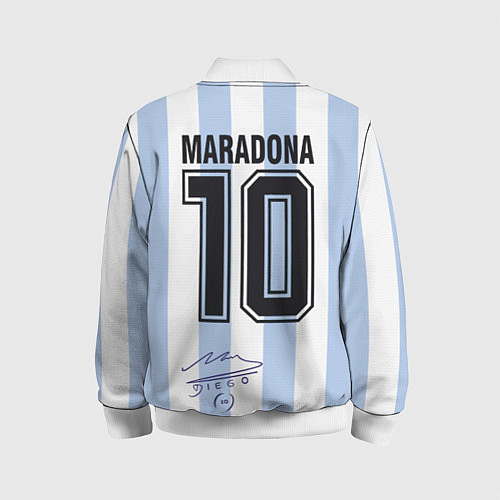 Детский бомбер Diego Maradona 10 Автограф / 3D-Белый – фото 2