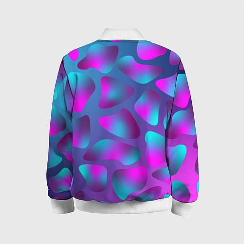 Детский бомбер Неоновые капли / 3D-Белый – фото 2