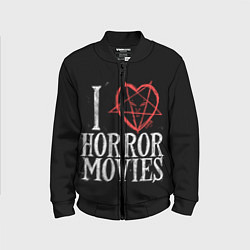Бомбер детский I Love Horror Movies, цвет: 3D-черный