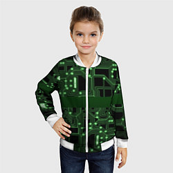 Бомбер детский Неоновая схема, цвет: 3D-белый — фото 2
