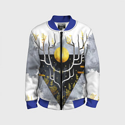 Детский бомбер Графит и золото: дерево жизни