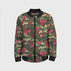 Детский бомбер Камуфляж и розы