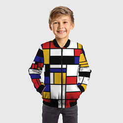 Бомбер детский Color blocking, цвет: 3D-черный — фото 2