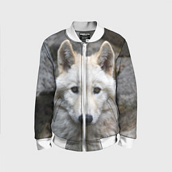 Бомбер детский Волк, цвет: 3D-белый