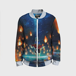 Бомбер детский Ренгоку Кёджуро Клинок демонов, цвет: 3D-серый