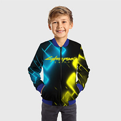 Бомбер детский CYBERPUNK2077 КИБЕРПАНК, цвет: 3D-синий — фото 2
