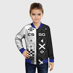 Бомбер детский Printstream Поток информации, цвет: 3D-синий — фото 2