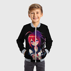 Бомбер детский ДЕВОЧКА АНИМЕ, цвет: 3D-серый — фото 2