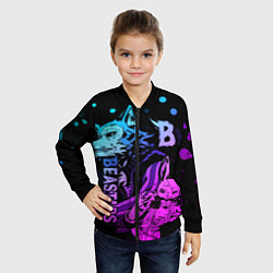Бомбер детский BEASTARS, Легоши и Хару, цвет: 3D-черный — фото 2