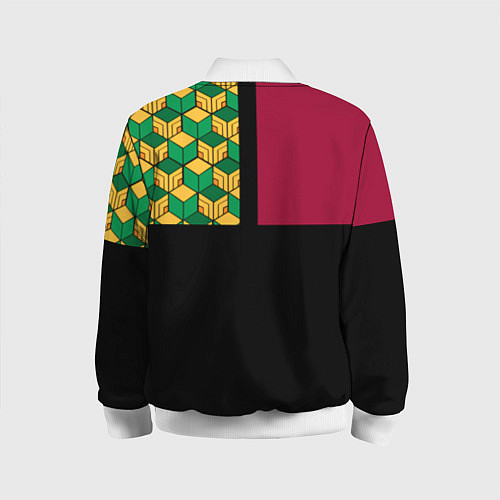 Детский бомбер Гию Томиока Kimetsu no Yaiba / 3D-Белый – фото 2