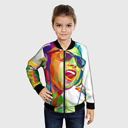 Бомбер детский Слушаем Музыку, цвет: 3D-черный — фото 2