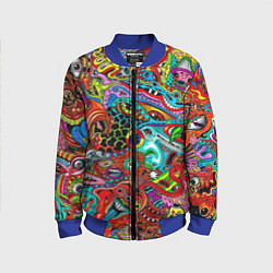 Бомбер детский Яркая абстракция bright abstraction, цвет: 3D-синий