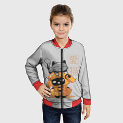 Бомбер детский Cat and Robot ЛСР, цвет: 3D-красный — фото 2
