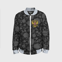 Детский бомбер Герб России Хохлома