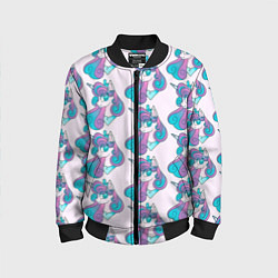 Бомбер детский Пони узор, цвет: 3D-черный