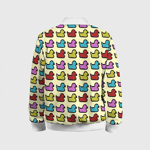 Детский бомбер Утиный фон Утки Ducks / 3D-Белый – фото 2