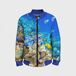 Бомбер детский Морской мир, цвет: 3D-синий