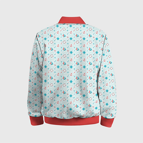 Детский бомбер Морской узор / 3D-Красный – фото 2
