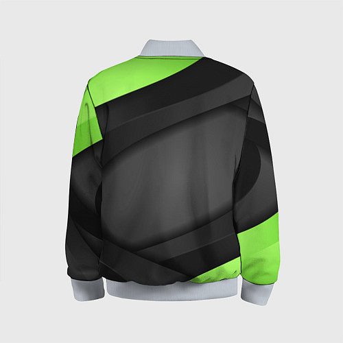Детский бомбер Green Black / 3D-Серый – фото 2