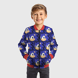 Бомбер детский Sonic pattern, цвет: 3D-красный — фото 2
