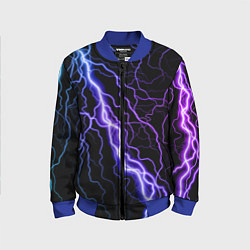 Бомбер детский НЕОНОВАЯ МОЛНИЯ ГРОЗА, цвет: 3D-синий