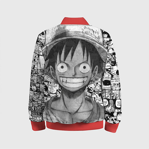 Детский бомбер Луфи улыбается one piece / 3D-Красный – фото 2