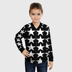 Бомбер детский Белые звёзды на чёрном фоне, цвет: 3D-черный — фото 2
