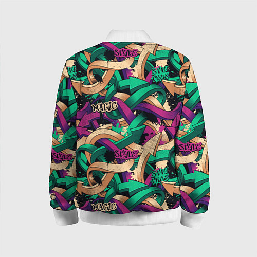 Детский бомбер Граффити стрелы / 3D-Белый – фото 2