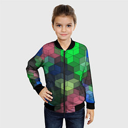 Бомбер детский Разноцветный геометрический уз, цвет: 3D-черный — фото 2
