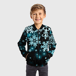 Бомбер детский Космические снежинки, цвет: 3D-черный — фото 2