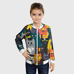 Бомбер детский Крутые коты, цвет: 3D-белый — фото 2