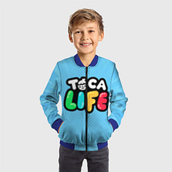 Бомбер детский Toca Life: Logo, цвет: 3D-синий — фото 2