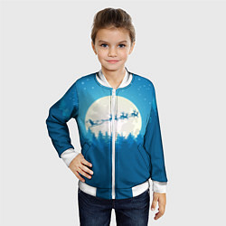 Бомбер детский Санта с Оленями, цвет: 3D-белый — фото 2