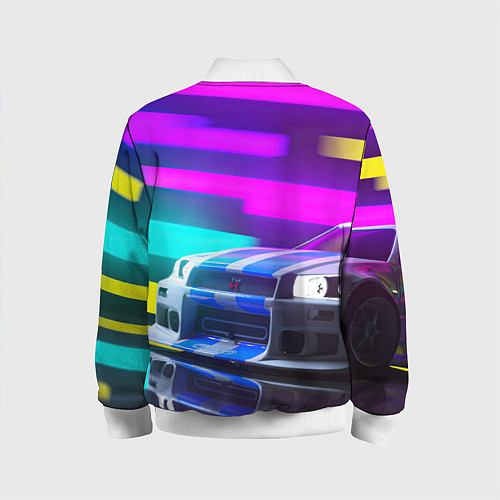Детский бомбер NISSAN GT-R SKYLINE / 3D-Белый – фото 2