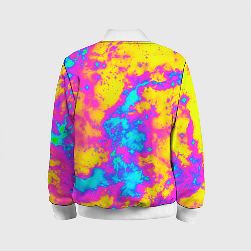 Детский бомбер Яркая абстракция космических красок / 3D-Белый – фото 2