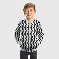 Бомбер детский Шахматная Иллюзия Искажения, цвет: 3D-белый — фото 2