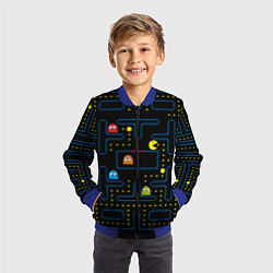 Бомбер детский Пиксельный Пакман, цвет: 3D-синий — фото 2