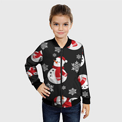 Бомбер детский Снеговик!, цвет: 3D-черный — фото 2