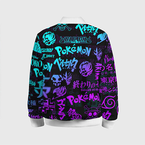 Детский бомбер ANIME LOGOBOMBING NEON НЕОН ЛОГО АНИМЕ / 3D-Белый – фото 2