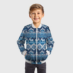 Бомбер детский Christmas Pattern, цвет: 3D-белый — фото 2