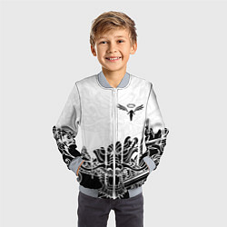 Бомбер детский WALHALLA TEAM НА СПИНЕ БЕЛЫЙ ДРАКОН, цвет: 3D-серый — фото 2