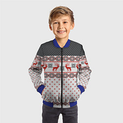 Бомбер детский НОВОГОДНИЙ УЗОР, цвет: 3D-синий — фото 2