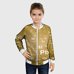 Бомбер детский Pb - таблица Менделеева, цвет: 3D-белый — фото 2