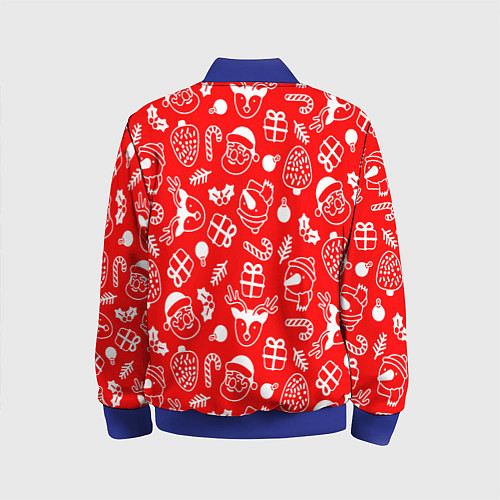 Детский бомбер Новогодний узор паттерн / 3D-Синий – фото 2