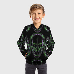 Бомбер детский Skulls vanguard pattern 2077, цвет: 3D-черный — фото 2