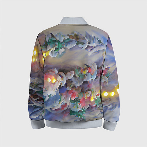 Детский бомбер Уютное новогоднее настроение / 3D-Серый – фото 2