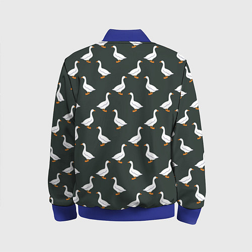 Детский бомбер Гуси паттерн / 3D-Синий – фото 2