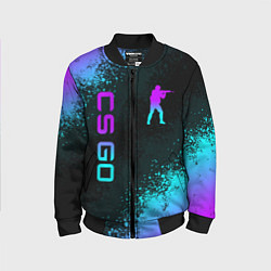 Бомбер детский CS GO NEON SYMBOL STYLE SKIN КС ГО НЕОН, цвет: 3D-черный